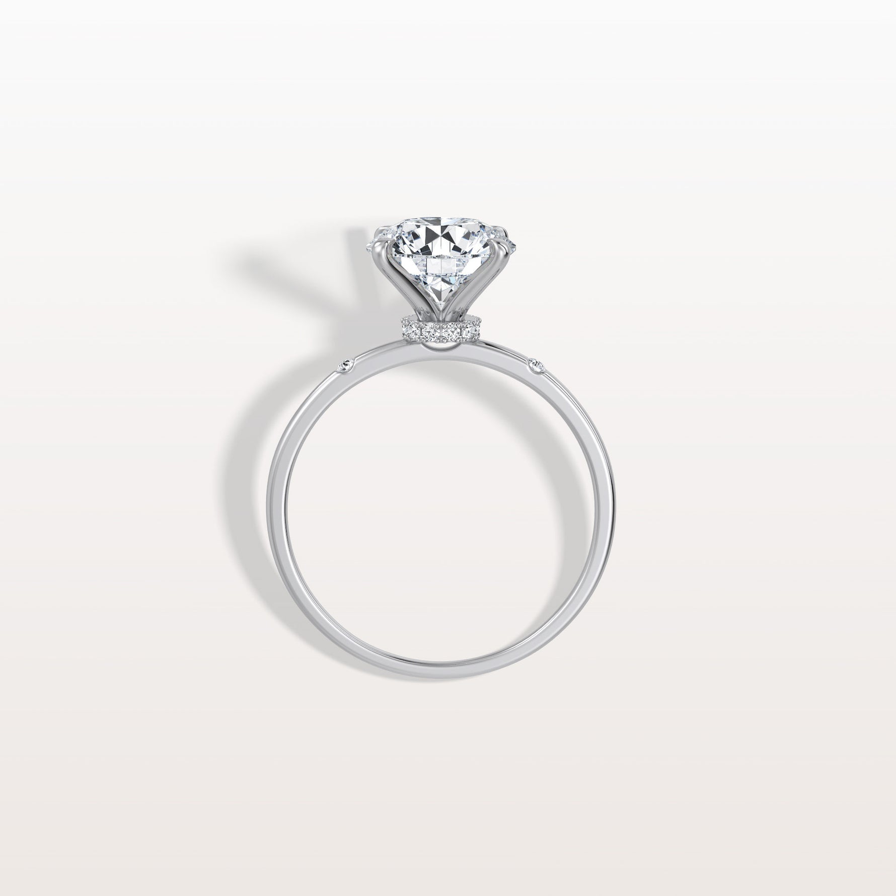 2CT Hidden Halo Lab Diamond Engagement Ring With Side Accents - Rings