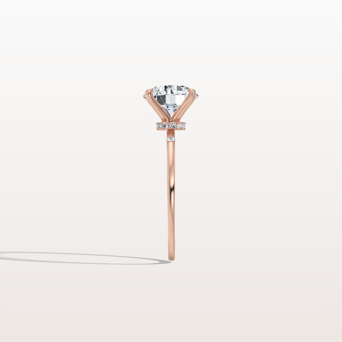 2CT Hidden Halo Lab Diamond Engagement Ring With Side Accents - Rings