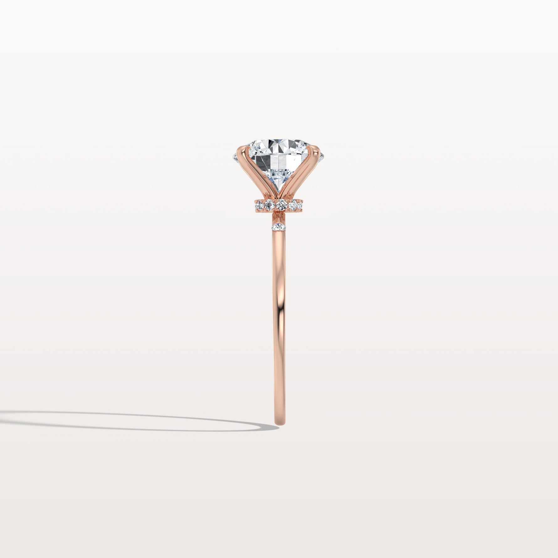2CT Hidden Halo Lab Diamond Engagement Ring With Side Accents - Rings