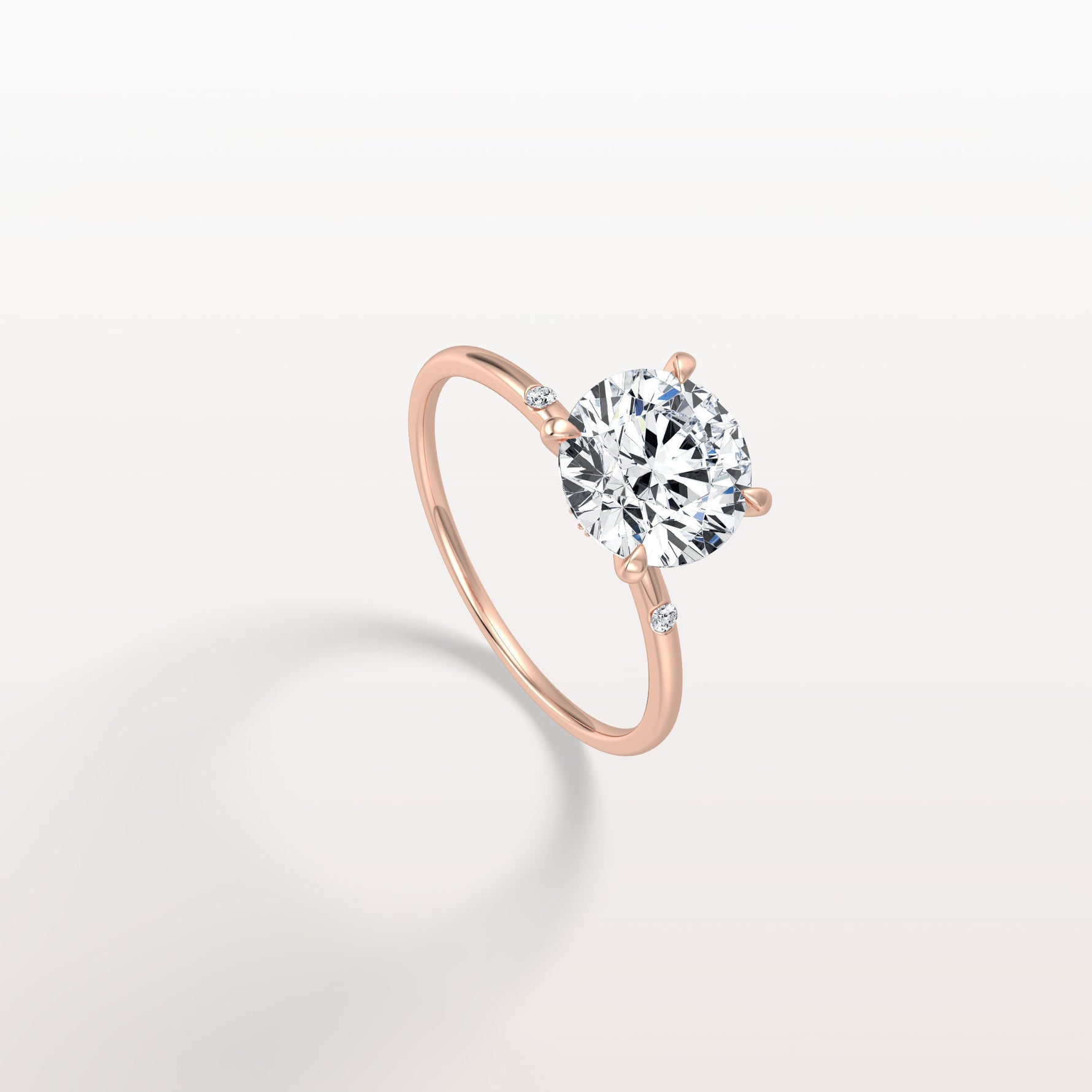 2CT Hidden Halo Lab Diamond Engagement Ring With Side Accents - Rings
