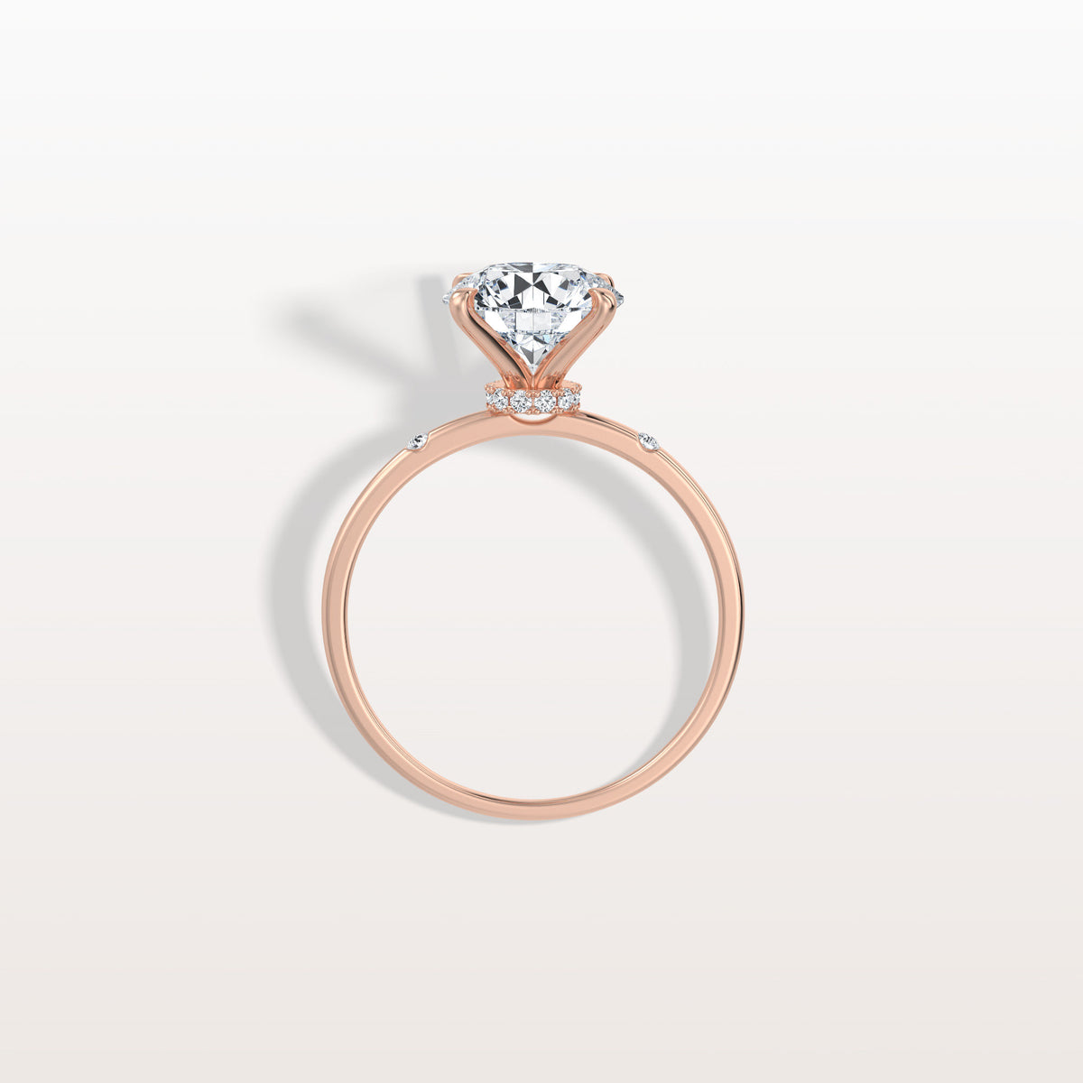 2CT Hidden Halo Lab Diamond Engagement Ring With Side Accents - Rings