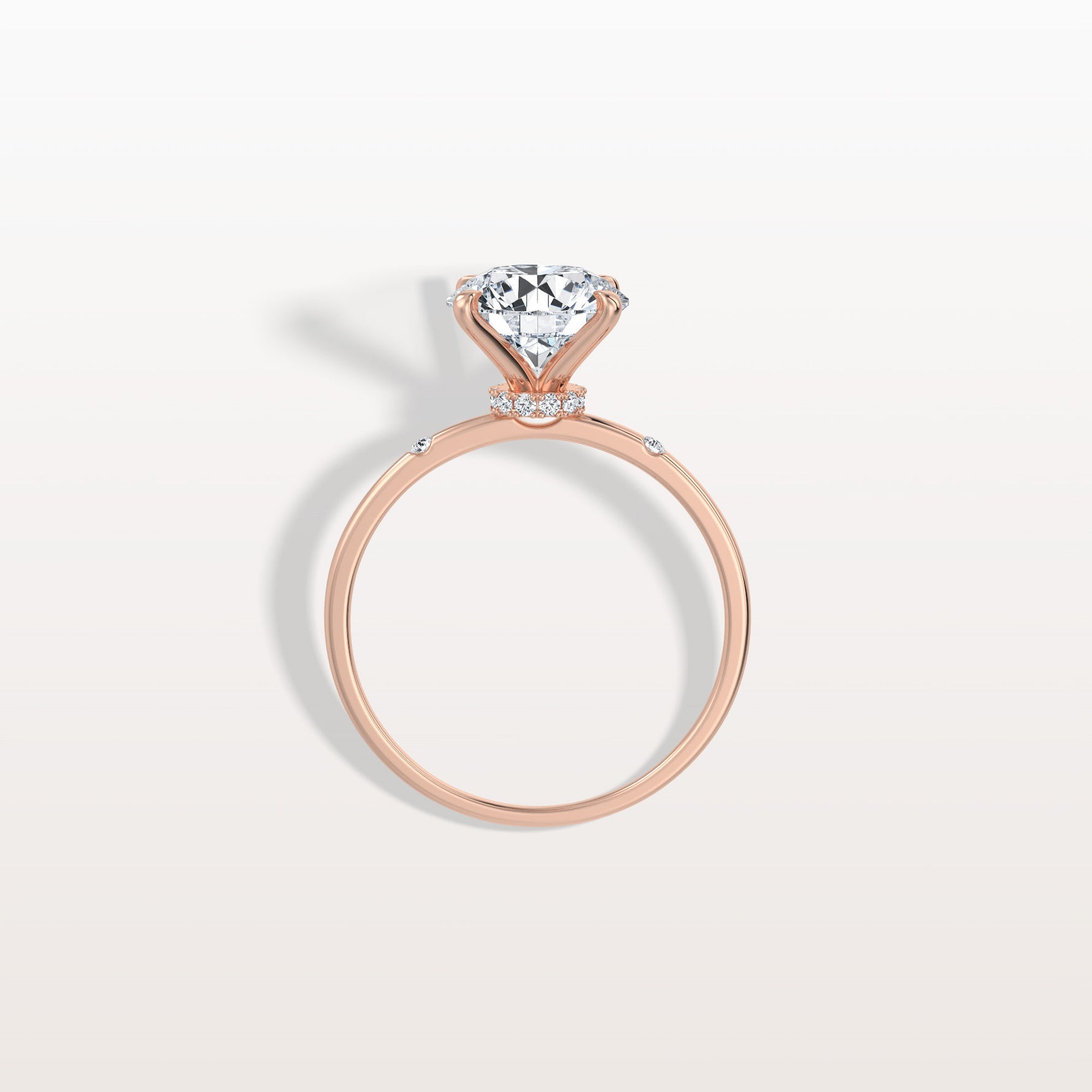 2CT Hidden Halo Lab Diamond Engagement Ring With Side Accents - Rings