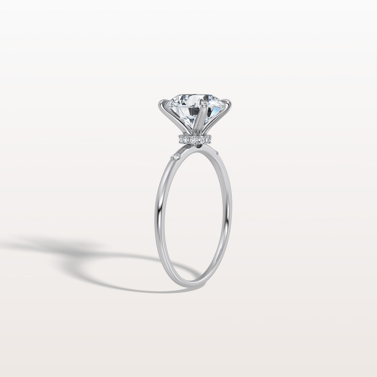 2CT Hidden Halo Lab Diamond Engagement Ring With Side Accents - Rings