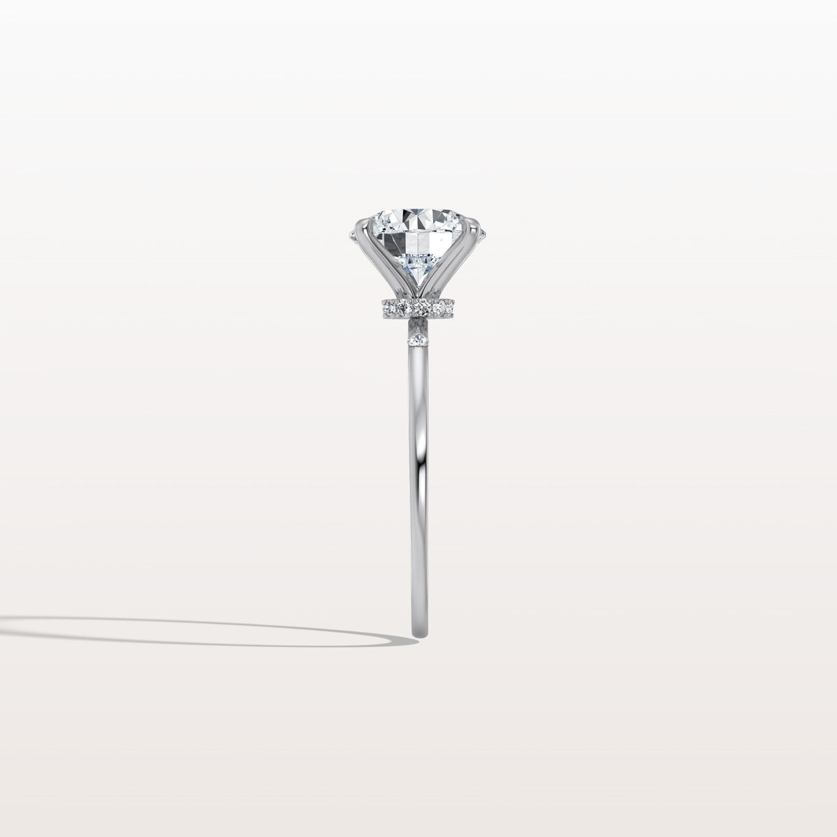 2CT Hidden Halo Lab Diamond Engagement Ring With Side Accents - Rings