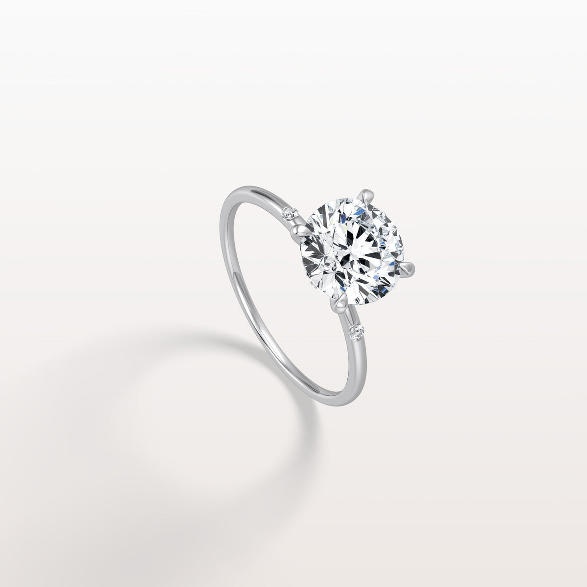2CT Hidden Halo Lab Diamond Engagement Ring With Side Accents - Rings