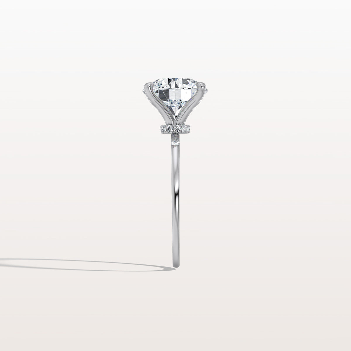 3CT Hidden Halo Lab Diamond Engagement Ring with Side Accents - Rings