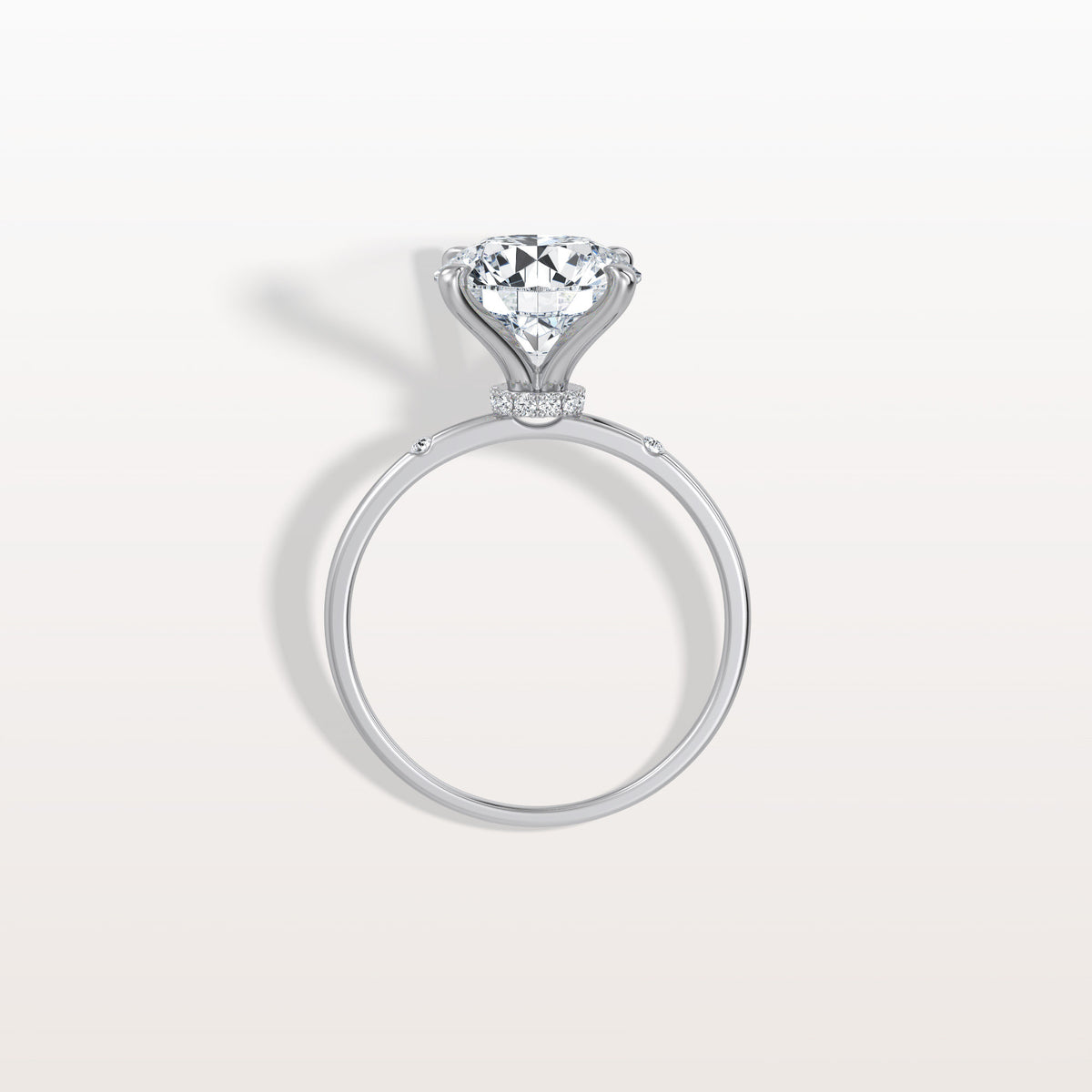 3CT Hidden Halo Lab Diamond Engagement Ring with Side Accents - Rings