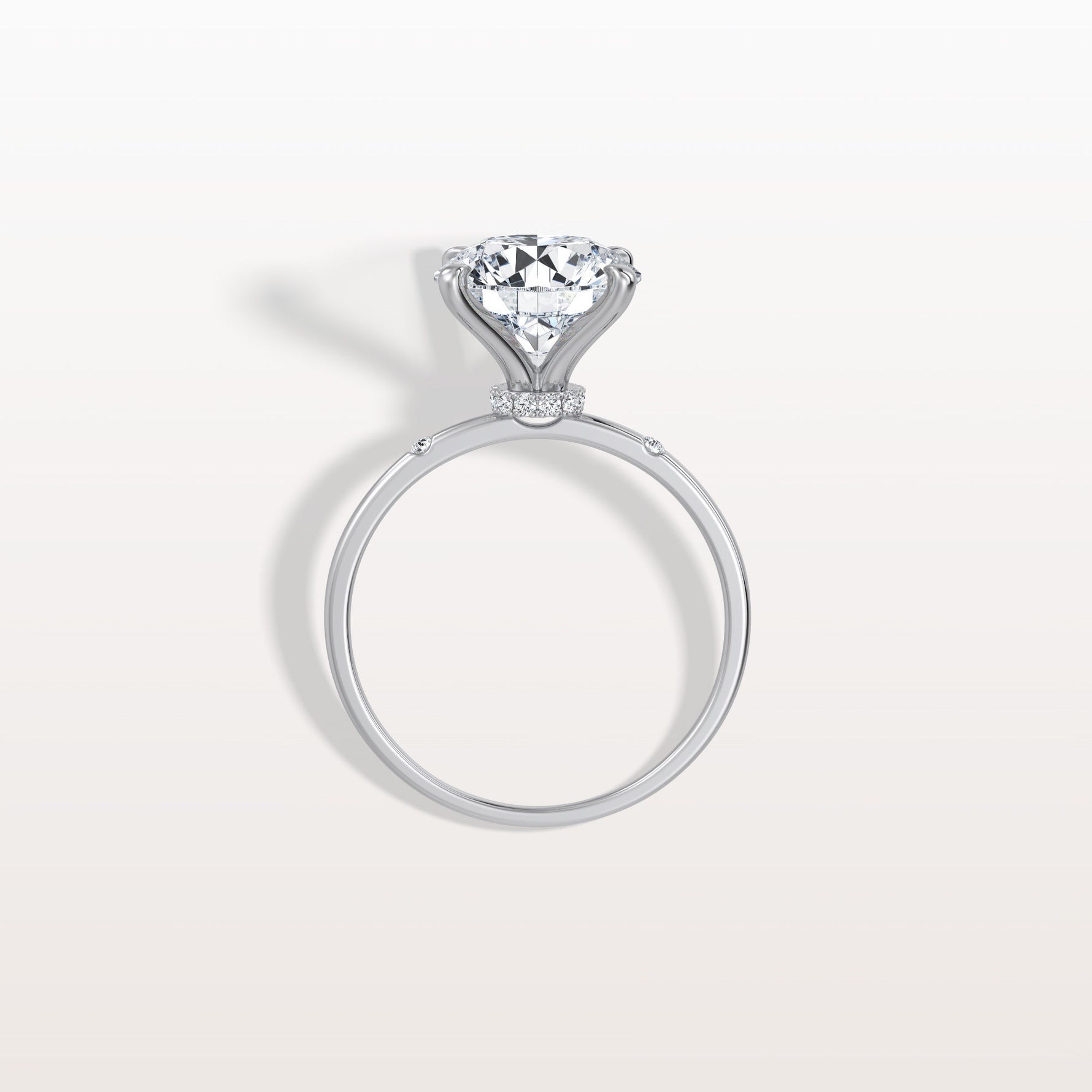 3CT Hidden Halo Lab Diamond Engagement Ring with Side Accents - Rings