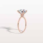 3CT Hidden Halo Lab Diamond Engagement Ring with Side Accents - Rings