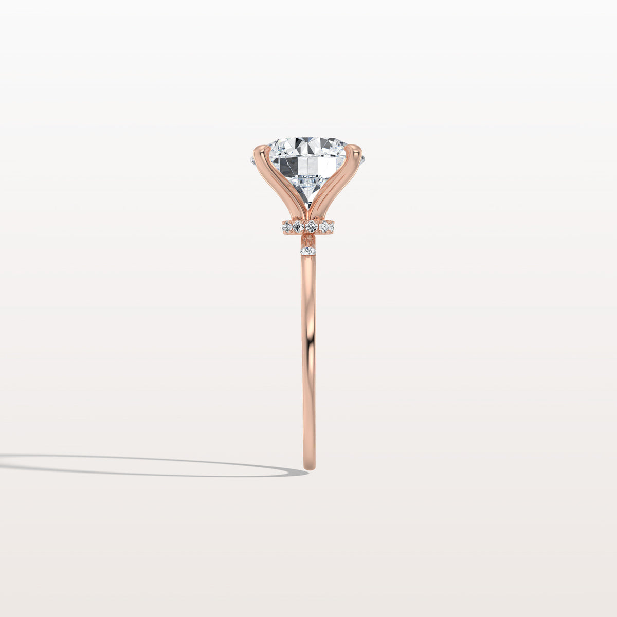 3CT Hidden Halo Lab Diamond Engagement Ring with Side Accents - Rings