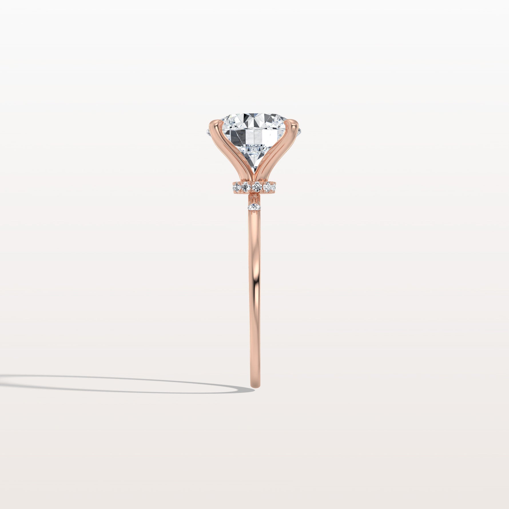 3CT Hidden Halo Lab Diamond Engagement Ring with Side Accents - Rings