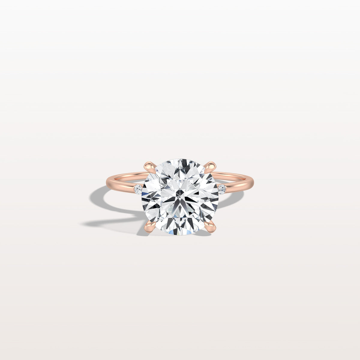 3CT Hidden Halo Lab Diamond Engagement Ring with Side Accents - Rings