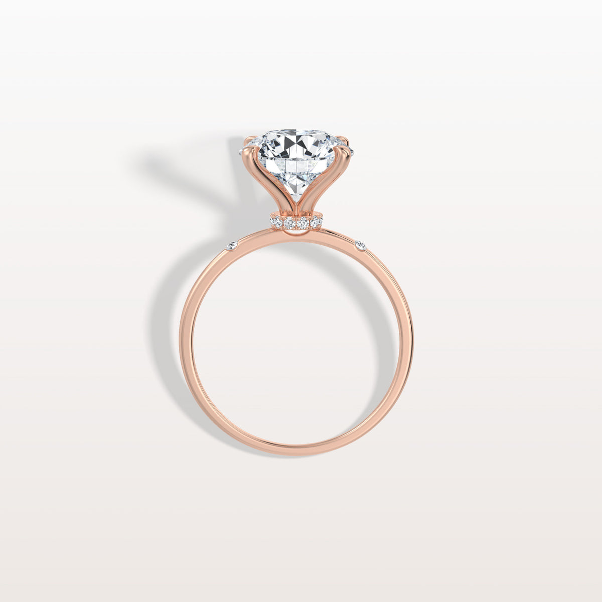 3CT Hidden Halo Lab Diamond Engagement Ring with Side Accents - Rings