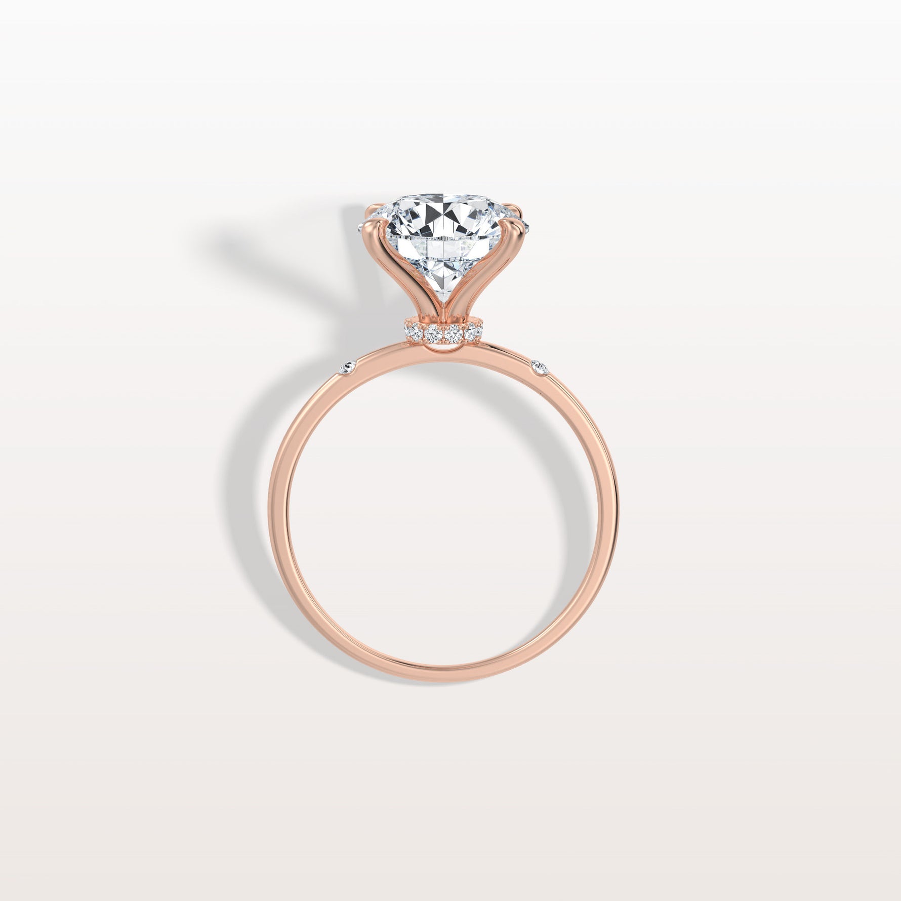 3CT Hidden Halo Lab Diamond Engagement Ring with Side Accents - Rings