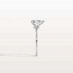 1 CT Lab Grown Pear Engagement Ring with Hidden Halo - Rings