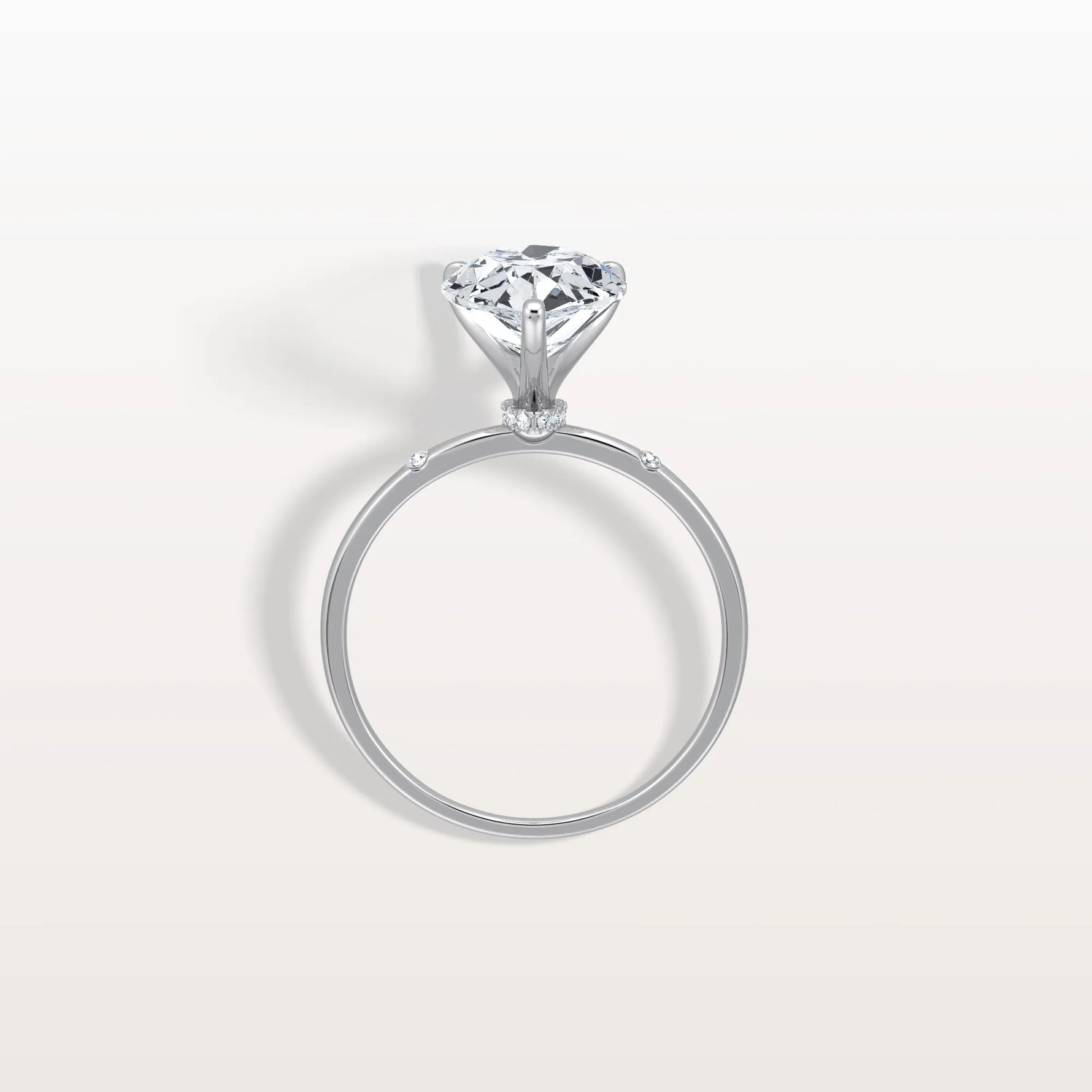 3CT Lab Grown Pear Engagement Ring with Hidden Halo - Rings