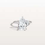 3CT Lab Grown Pear Engagement Ring with Hidden Halo - Rings