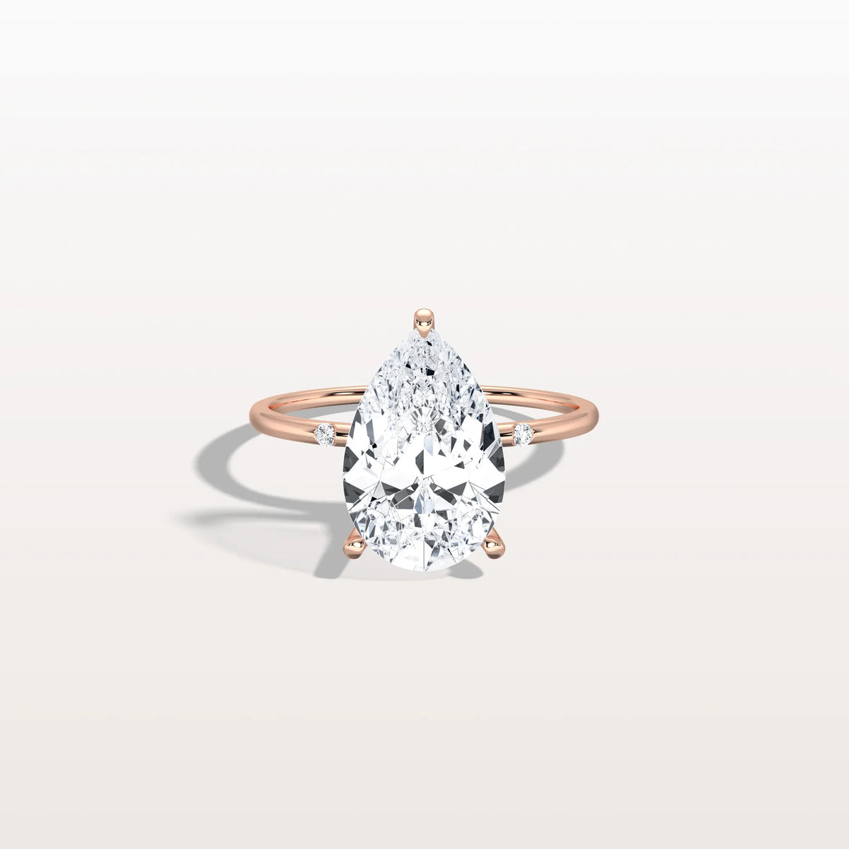 3CT Lab Grown Pear Engagement Ring with Hidden Halo - Rings
