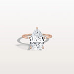 3CT Lab Grown Pear Engagement Ring with Hidden Halo - Rings