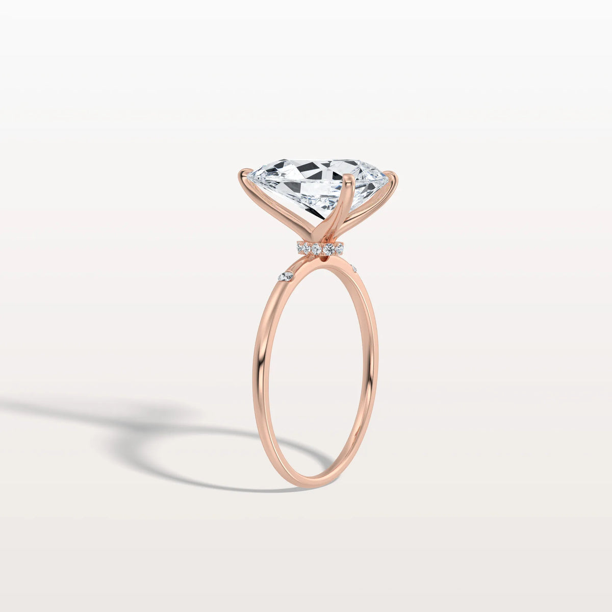 3CT Lab Grown Pear Engagement Ring with Hidden Halo - Rings