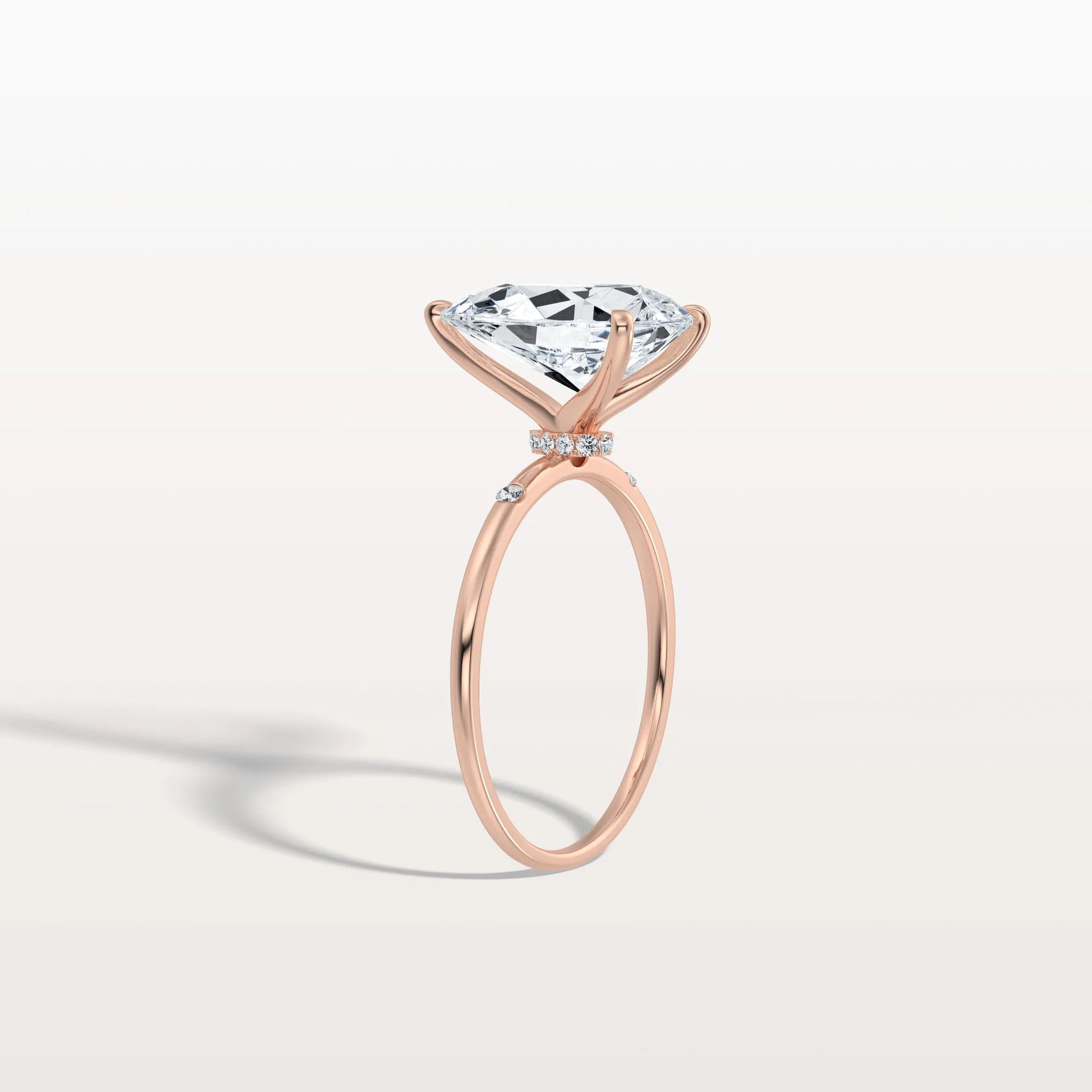 3CT Lab Grown Pear Engagement Ring with Hidden Halo - Rings