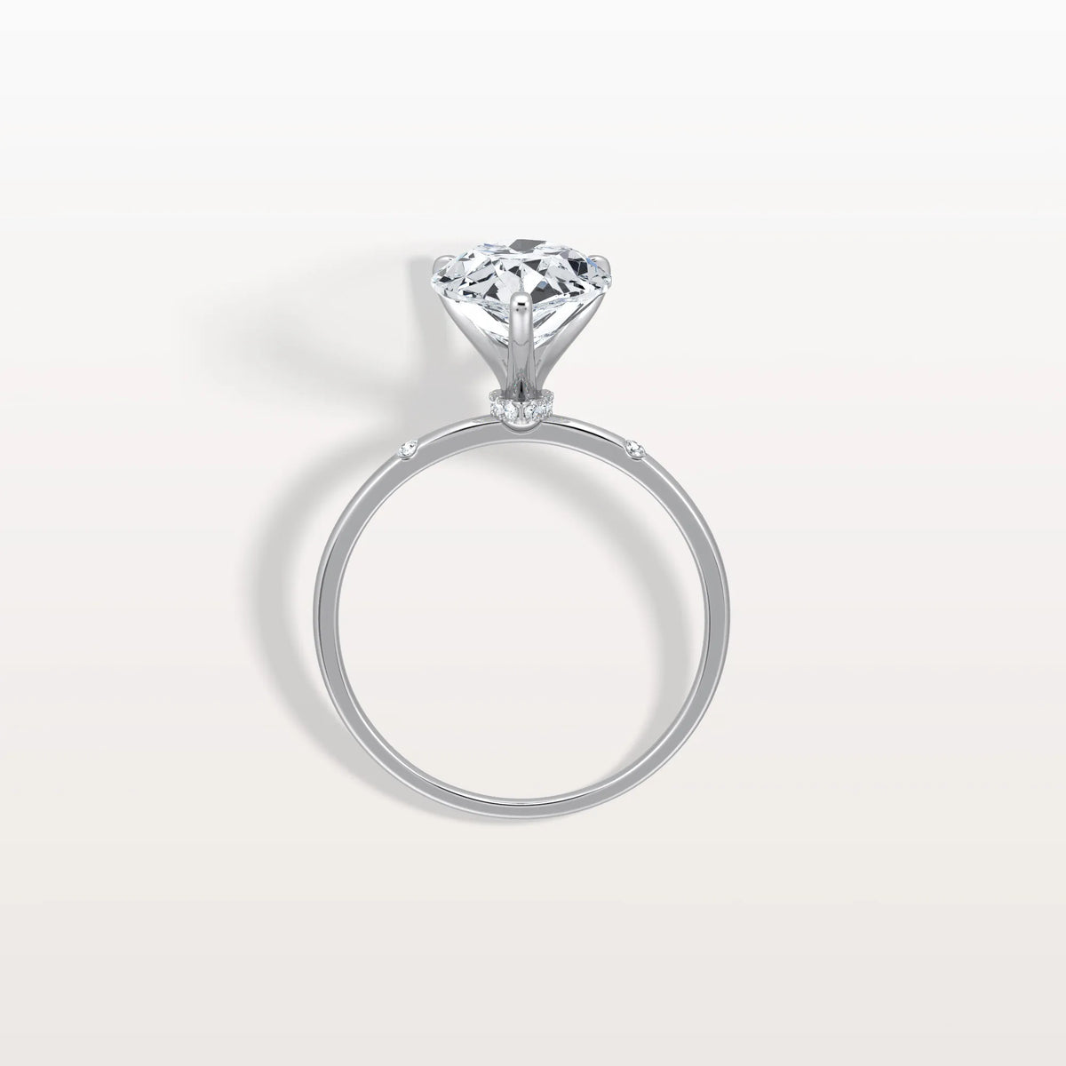 3CT Lab Grown Pear Engagement Ring with Hidden Halo - Rings