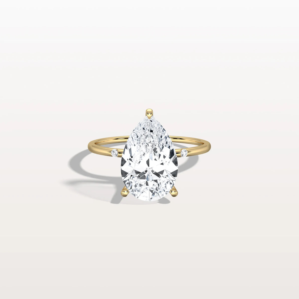 3CT Lab Grown Pear Engagement Ring with Hidden Halo - Rings