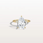 3CT Lab Grown Pear Engagement Ring with Hidden Halo - Rings