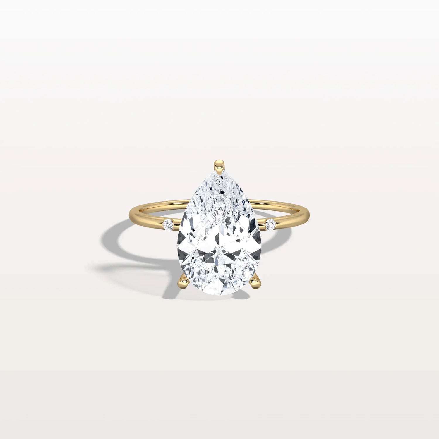 3CT Lab Grown Pear Engagement Ring with Hidden Halo - Rings