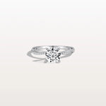 1CT Twisted Engagement Ring with Round Lab Grown Diamond - Rings