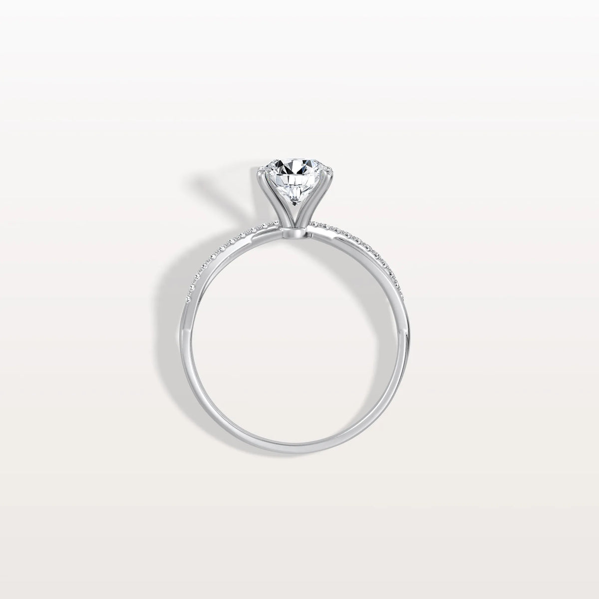 1CT Twisted Engagement Ring with Round Lab Grown Diamond - Rings