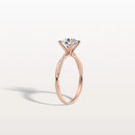 1CT Twisted Engagement Ring with Round Lab Grown Diamond - Rings