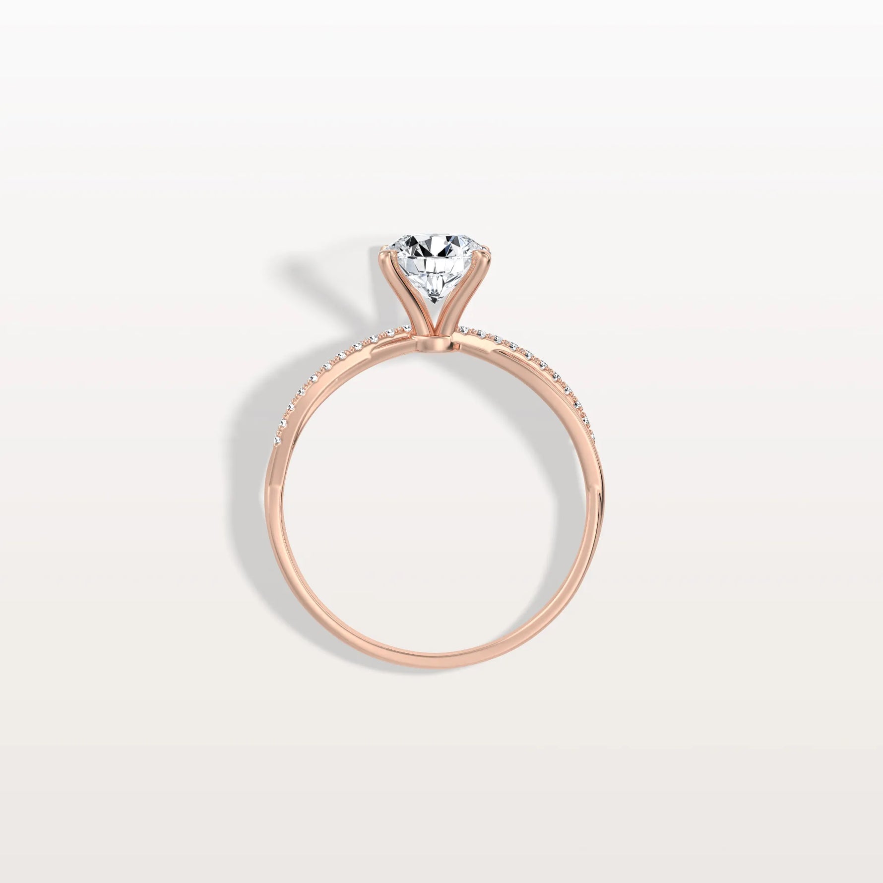 1CT Twisted Engagement Ring with Round Lab Grown Diamond - Rings