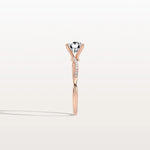 1CT Twisted Engagement Ring with Round Lab Grown Diamond - Rings