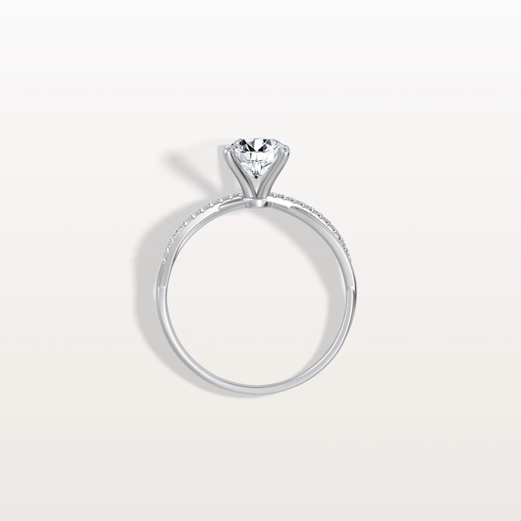 1CT Twisted Engagement Ring with Round Lab Grown Diamond - Rings
