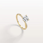 1CT Twisted Engagement Ring with Round Lab Grown Diamond - Rings