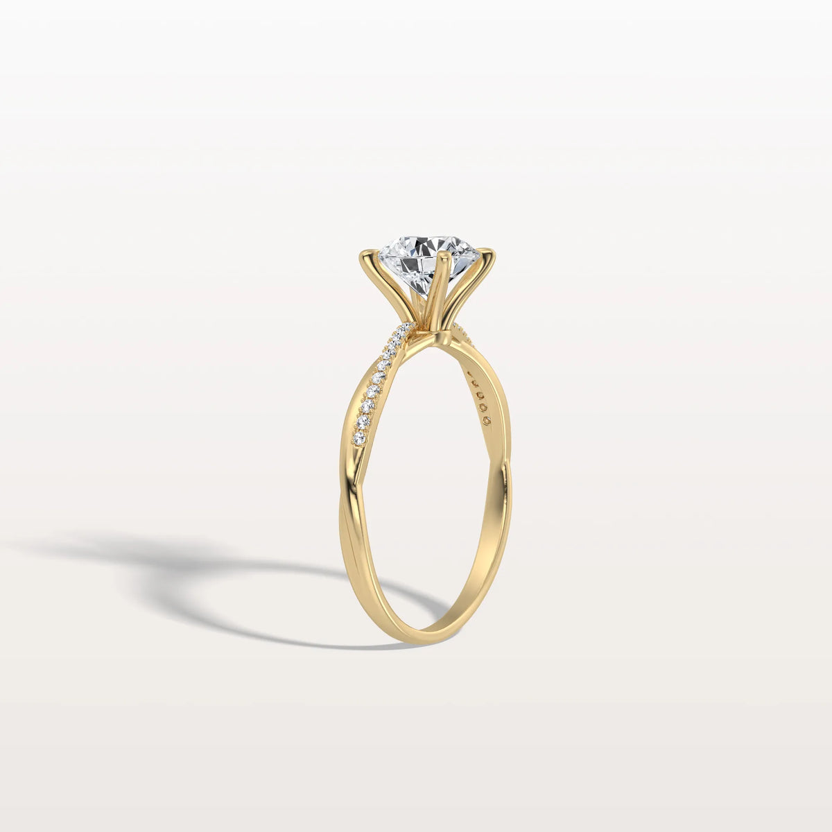 1CT Twisted Engagement Ring with Round Lab Grown Diamond - Rings