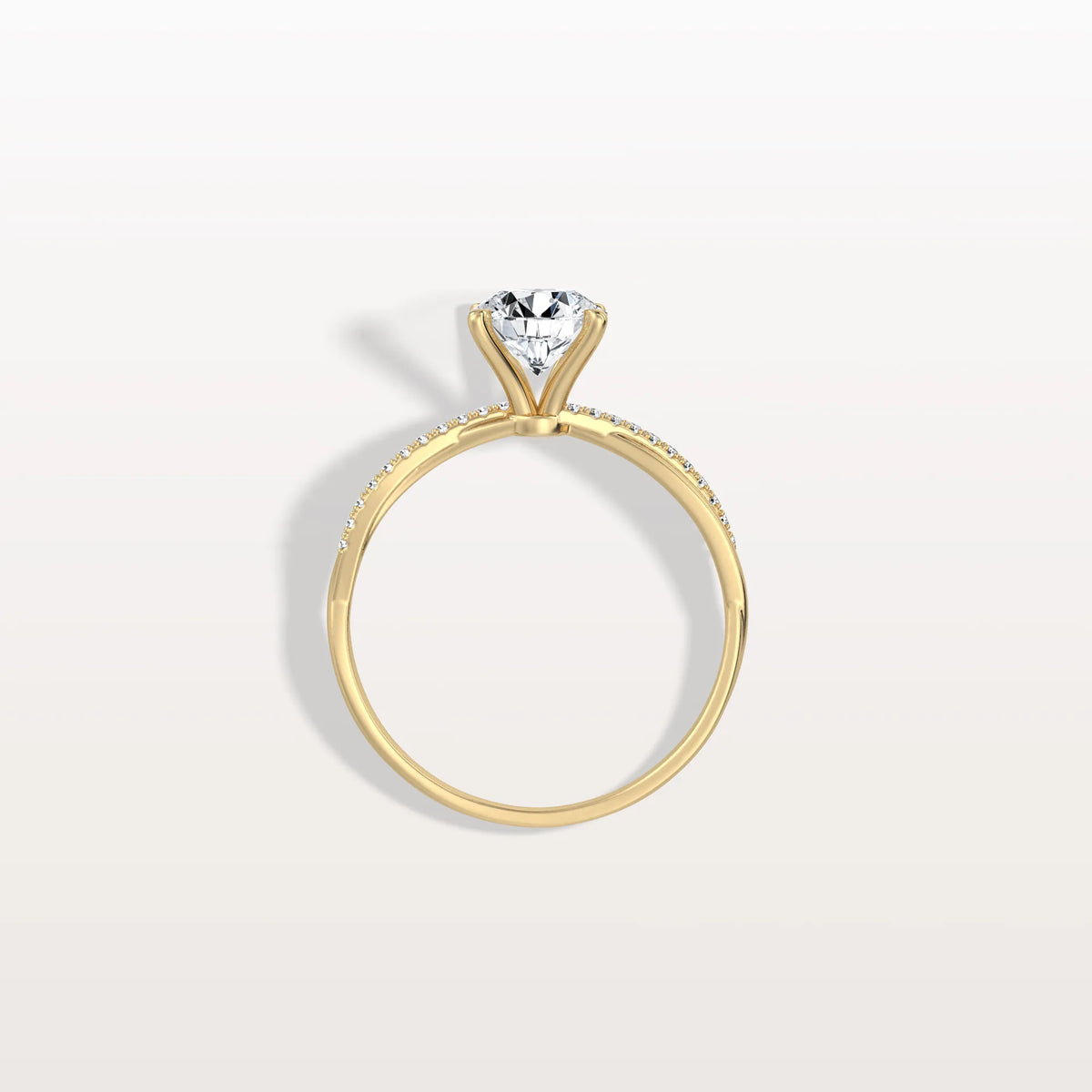 1CT Twisted Engagement Ring with Round Lab Grown Diamond - Rings