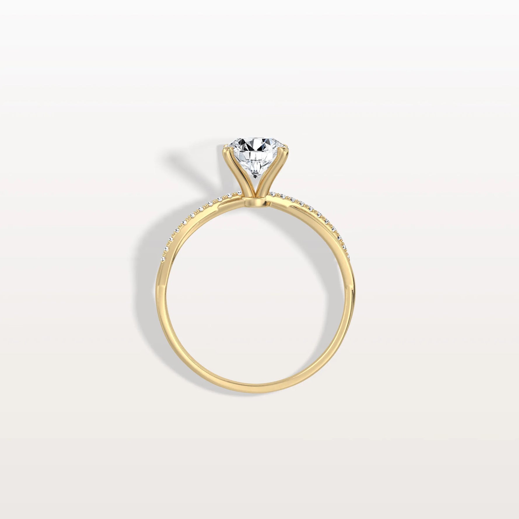 1CT Twisted Engagement Ring with Round Lab Grown Diamond - Rings