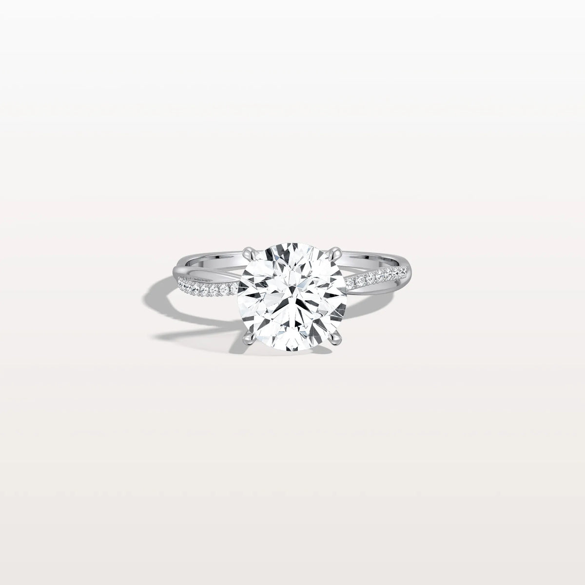 2CT Twisted Engagement Ring with Round Lab Grown Diamond - Rings