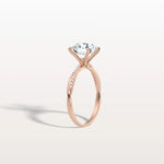2CT Twisted Engagement Ring with Round Lab Grown Diamond - Rings