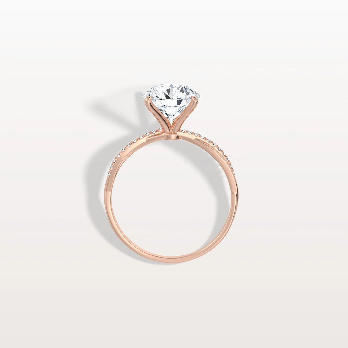 2CT Twisted Engagement Ring with Round Lab Grown Diamond - Rings