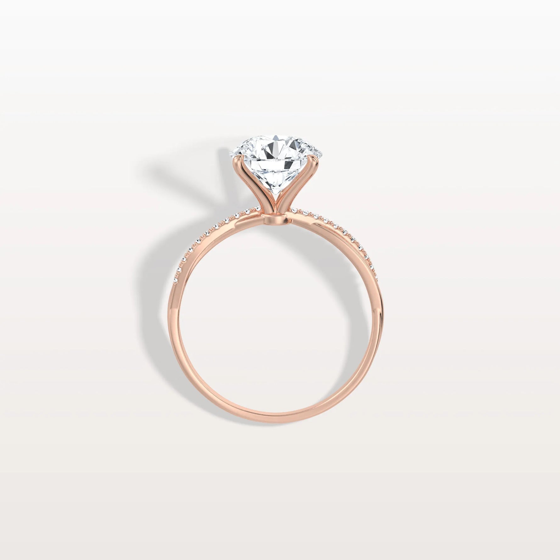 2CT Twisted Engagement Ring with Round Lab Grown Diamond - Rings
