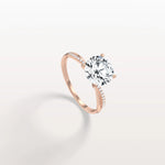 2CT Twisted Engagement Ring with Round Lab Grown Diamond - Rings