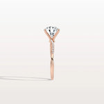 2CT Twisted Engagement Ring with Round Lab Grown Diamond - Rings