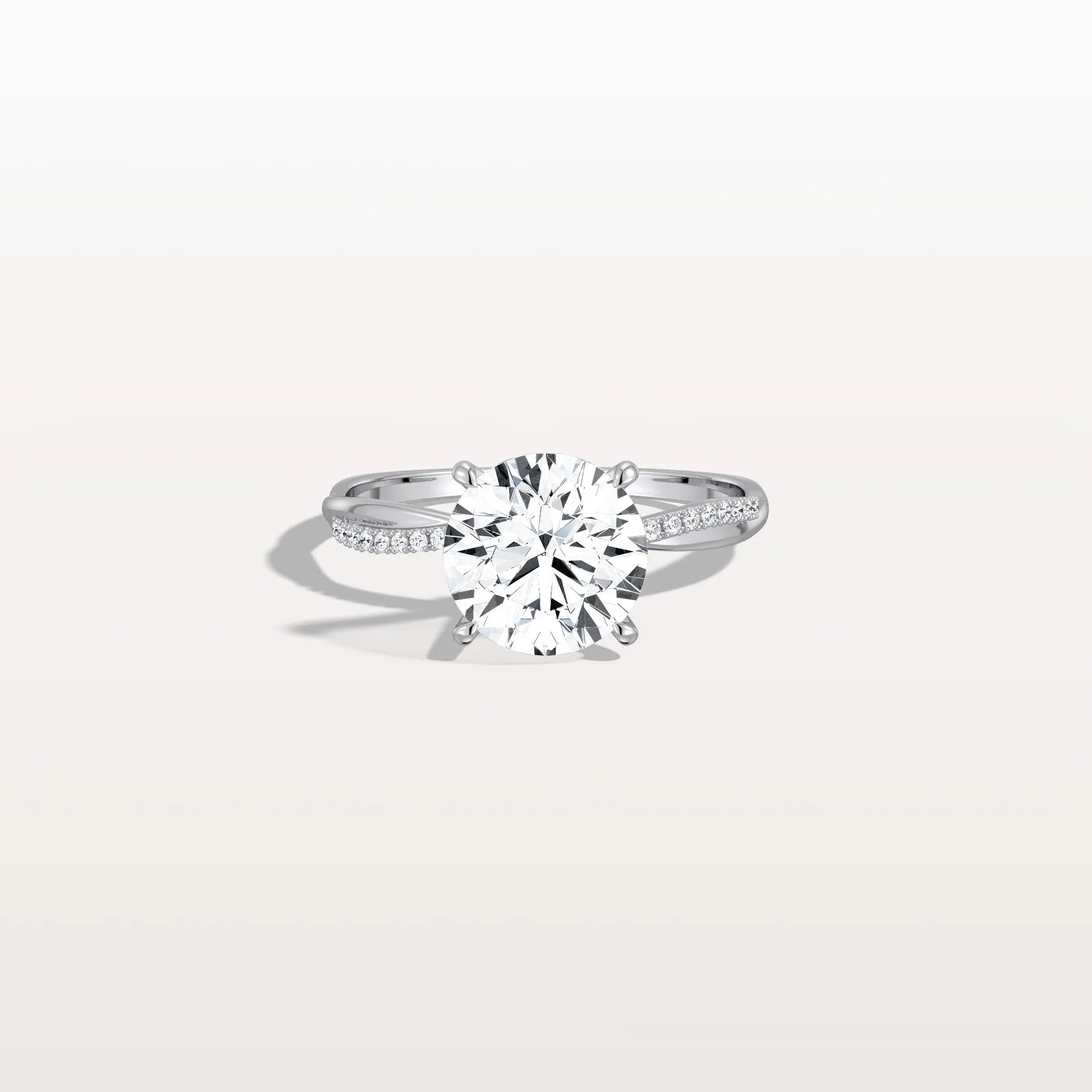 2CT Twisted Engagement Ring with Round Lab Grown Diamond - Rings