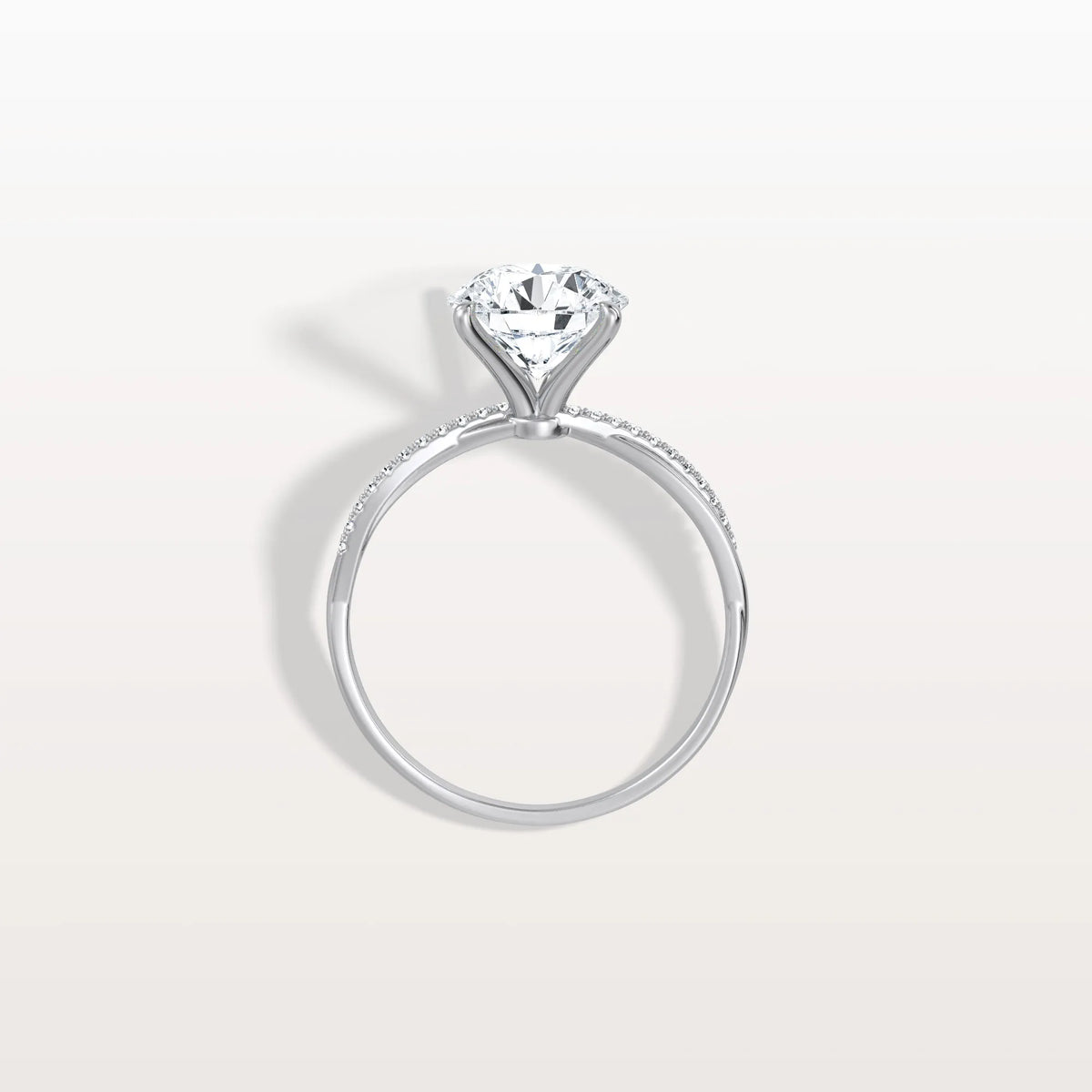 2CT Twisted Engagement Ring with Round Lab Grown Diamond - Rings