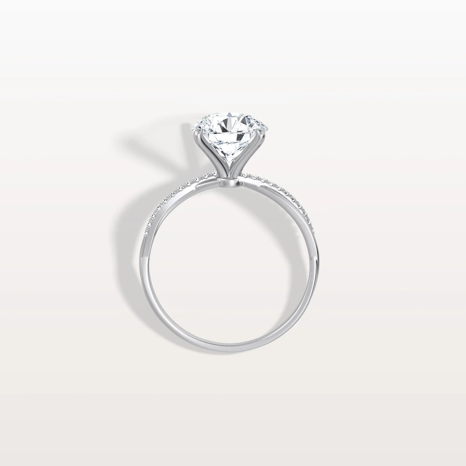 2CT Twisted Engagement Ring with Round Lab Grown Diamond - Rings