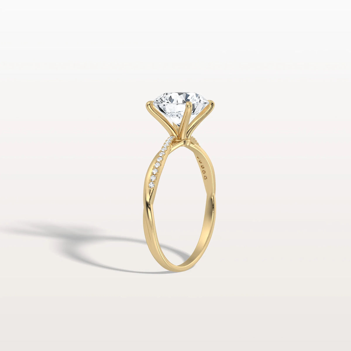 2CT Twisted Engagement Ring with Round Lab Grown Diamond - Rings