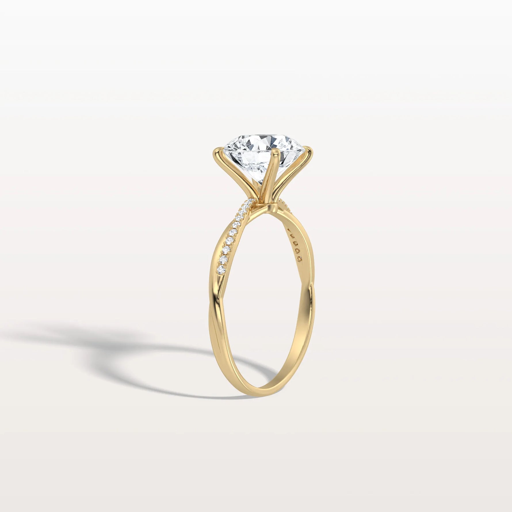 2CT Twisted Engagement Ring with Round Lab Grown Diamond - Rings